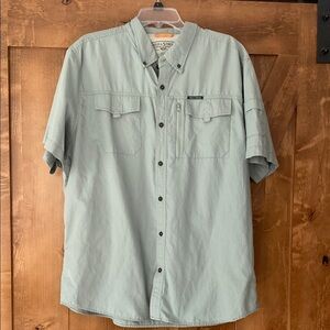 Field and Stream Button Down Short Sleeve Fishing Shirt Light Green Size XXLarge